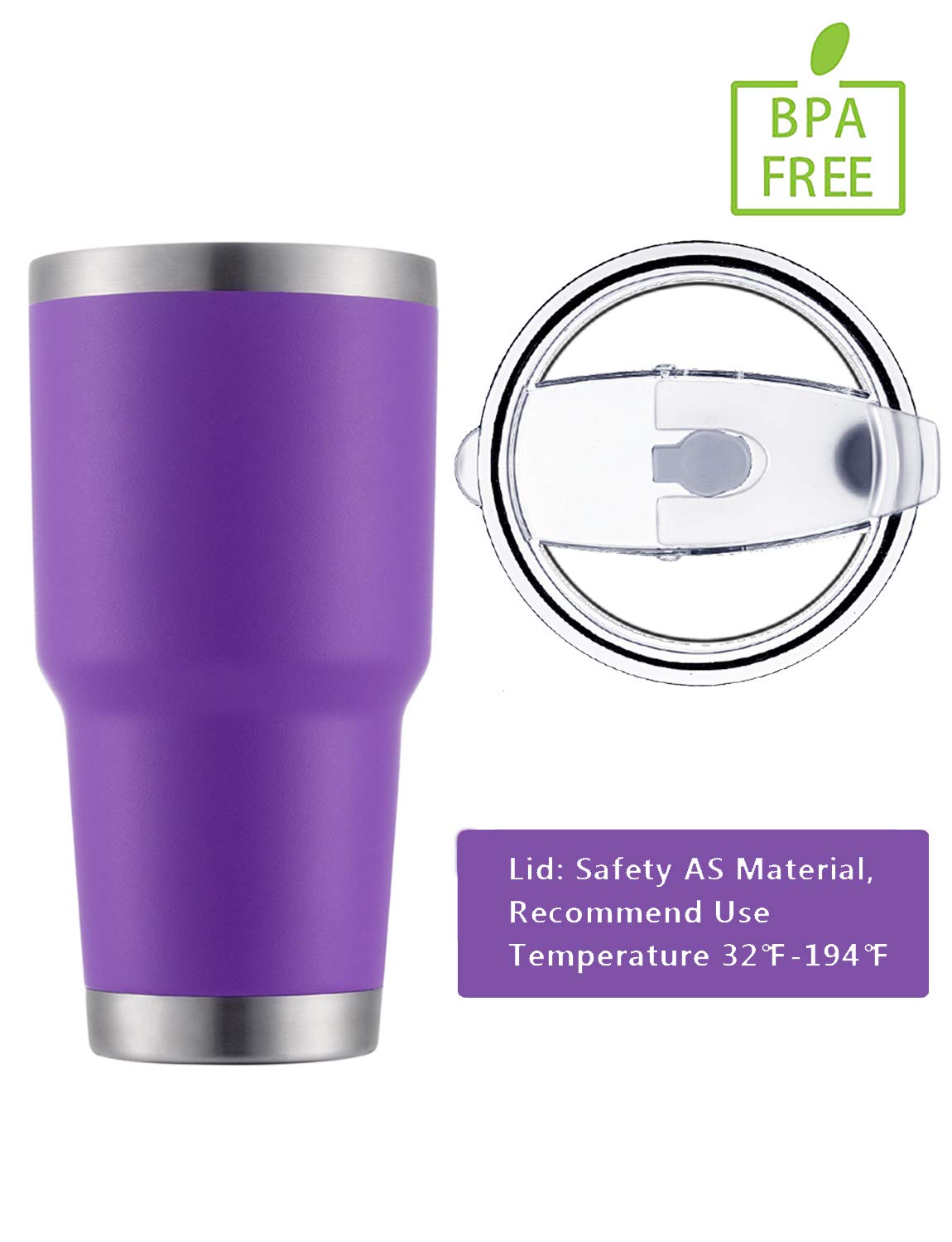 DS 30oz purple tumbler with cleaning brush and accessories