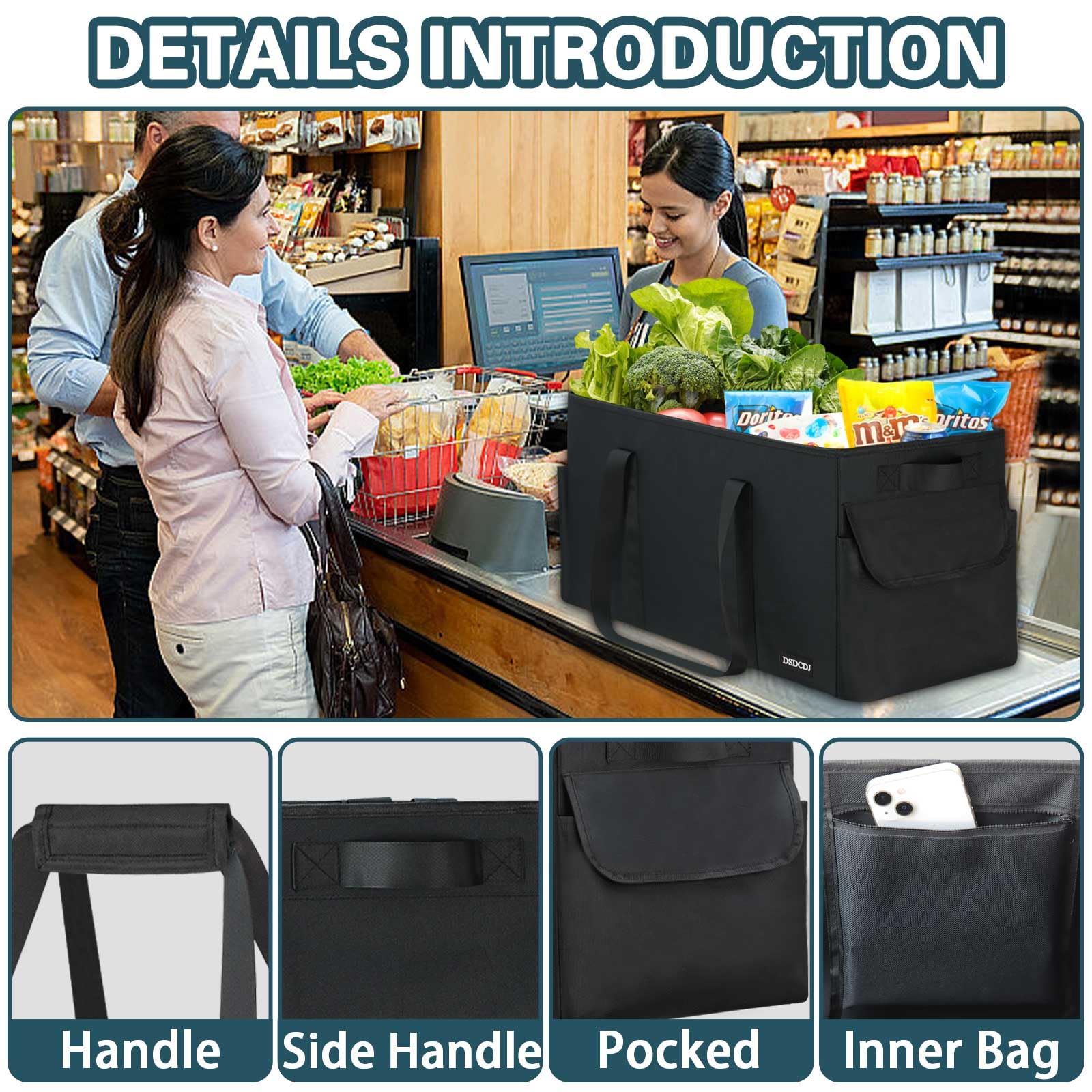 DSDCDJ foldable tote enables compact storage when not in use