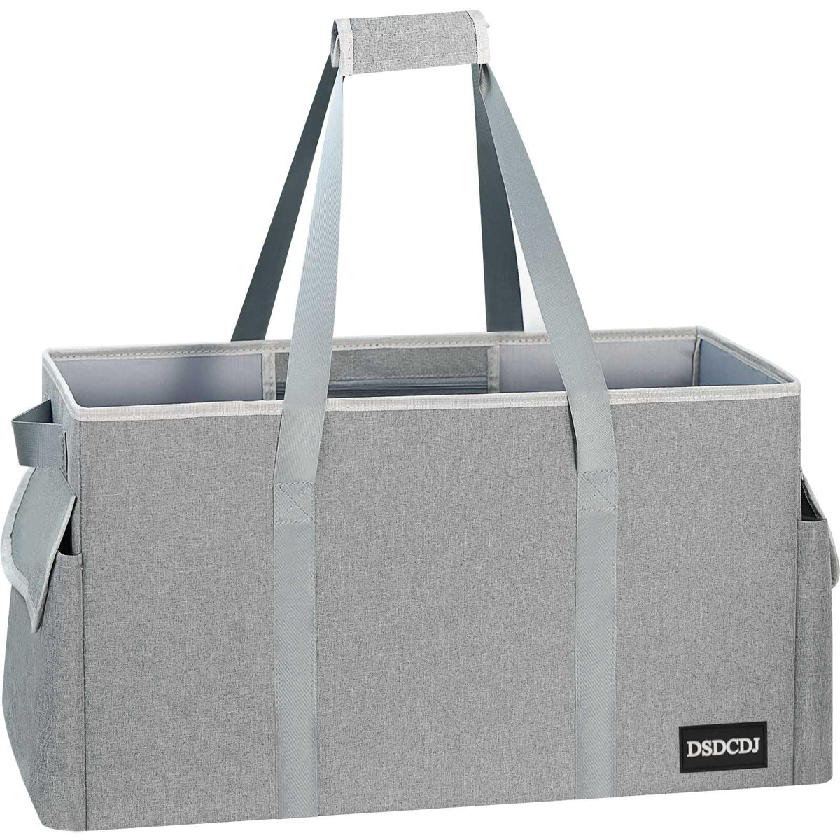 DSDCDJ standing extra-large tote with hard bottom provides stable support for groceries and bulky items.