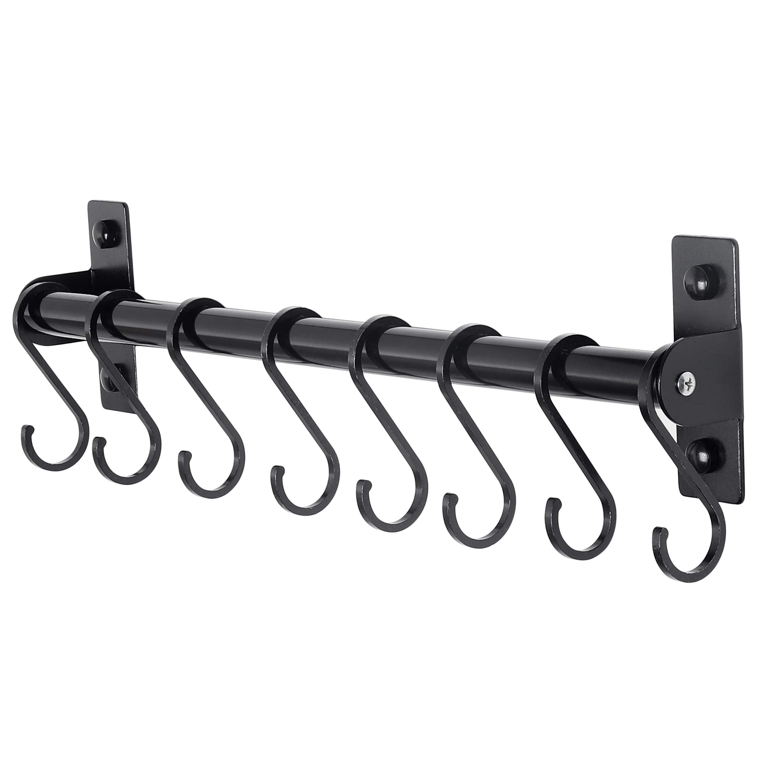 Dseap kitchen utensil holder rail with 8 hooks keeps tools organized.