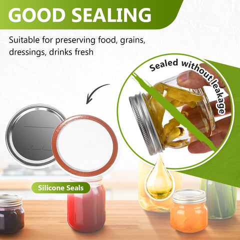 DSJIFGEW split-type lids with silicone seals ensure durable canning performance.