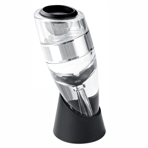 D&Slifei wine aerator pourer angled view enhances aroma and smooth finish.