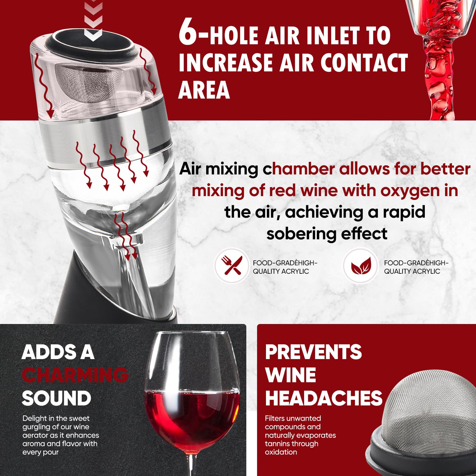 D&Slifei wine decanter setup on bottle demonstrates elegant presentation and pouring.
