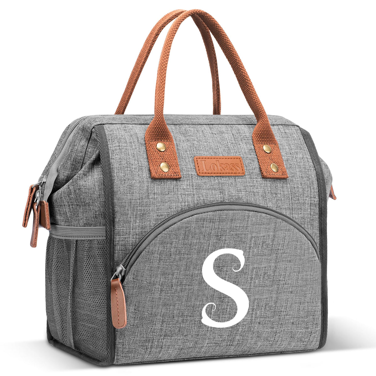 DTBG Initial Lunch Bag with wide-open design for quick, mess-free access.
