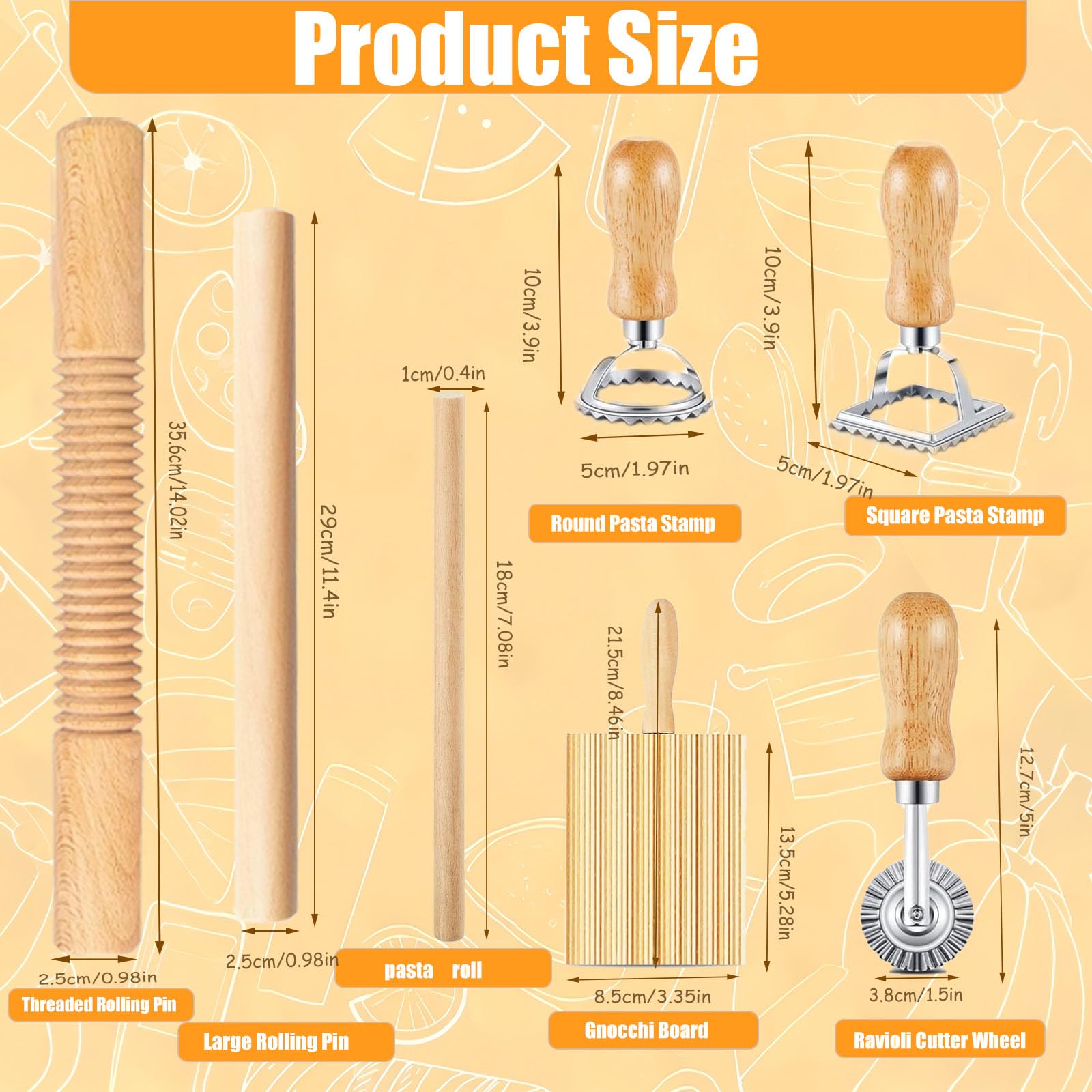Dthwagfl long rolling pin for even sheets and wide dough coverage.