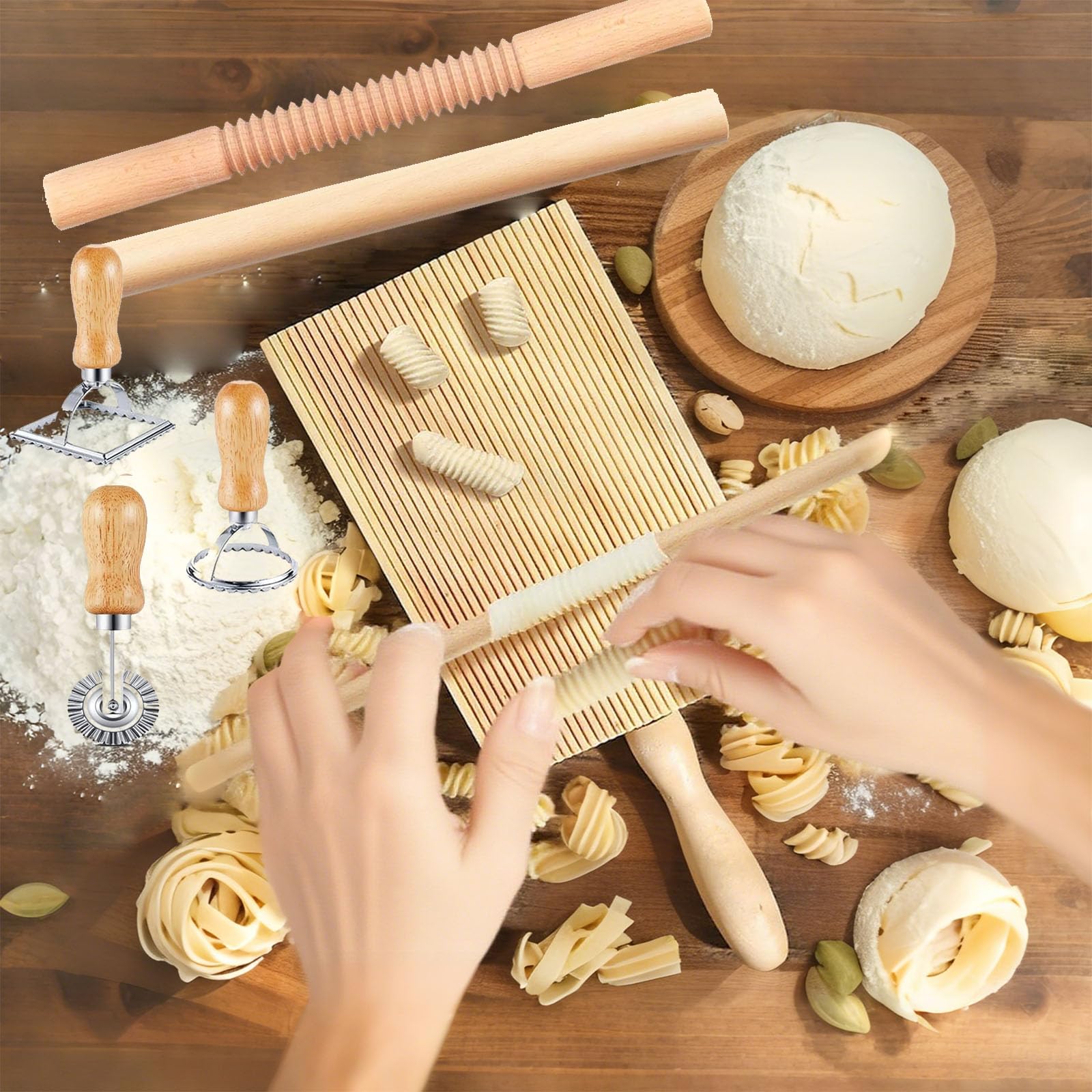 Dthwagfl ravioli cutter wheel for quick edges on stuffed pasta.