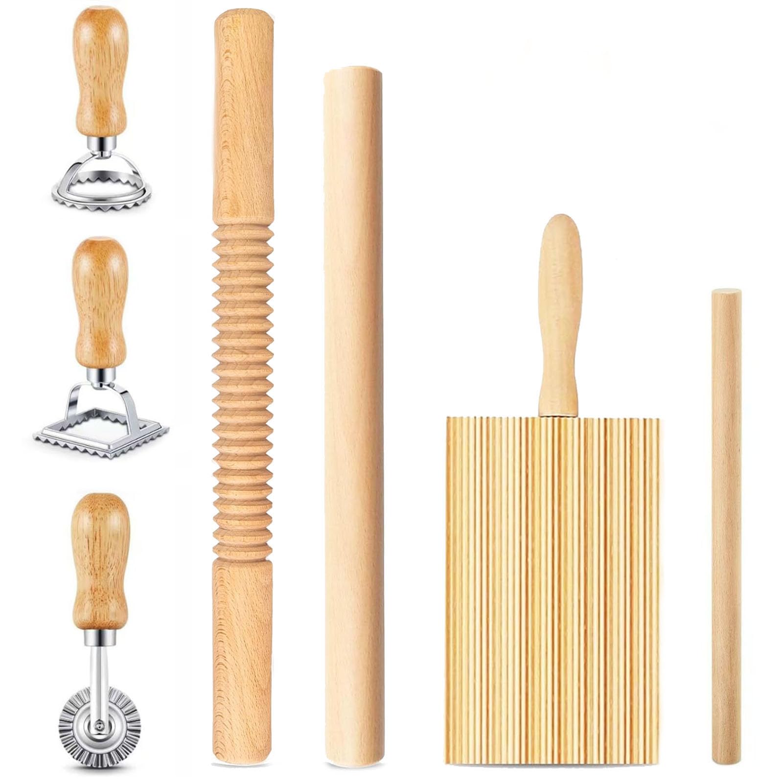 Dthwagfl threaded rolling pin for even dough thickness and smooth pasta prep.
