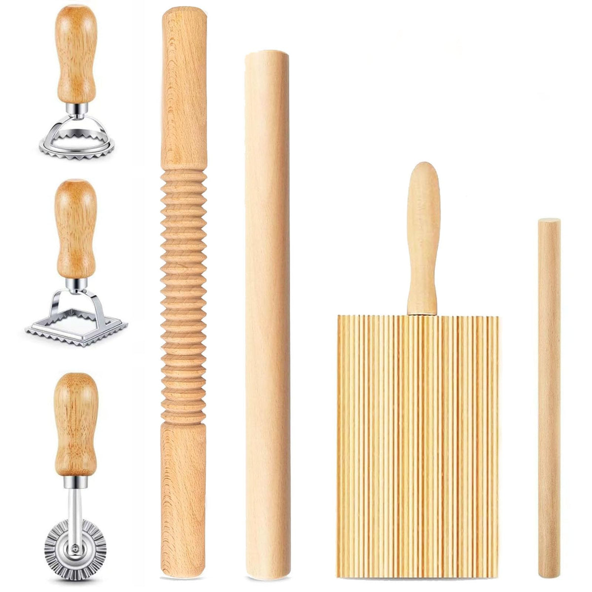 Dthwagfl threaded rolling pin for even dough thickness and smooth pasta prep.