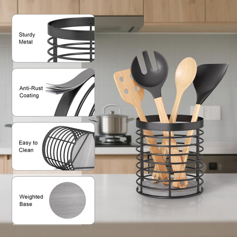 DTONIMA kitchen countertop organization with the utensil holder on display
