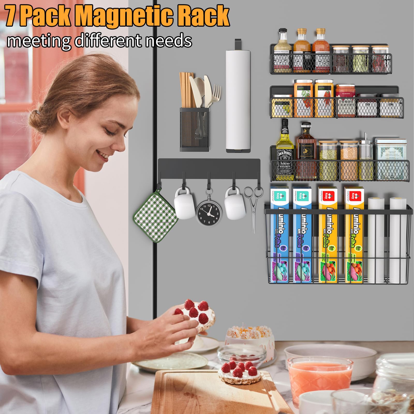 DTUQYX rack mounted on refrigerator, compact design fits tight spaces