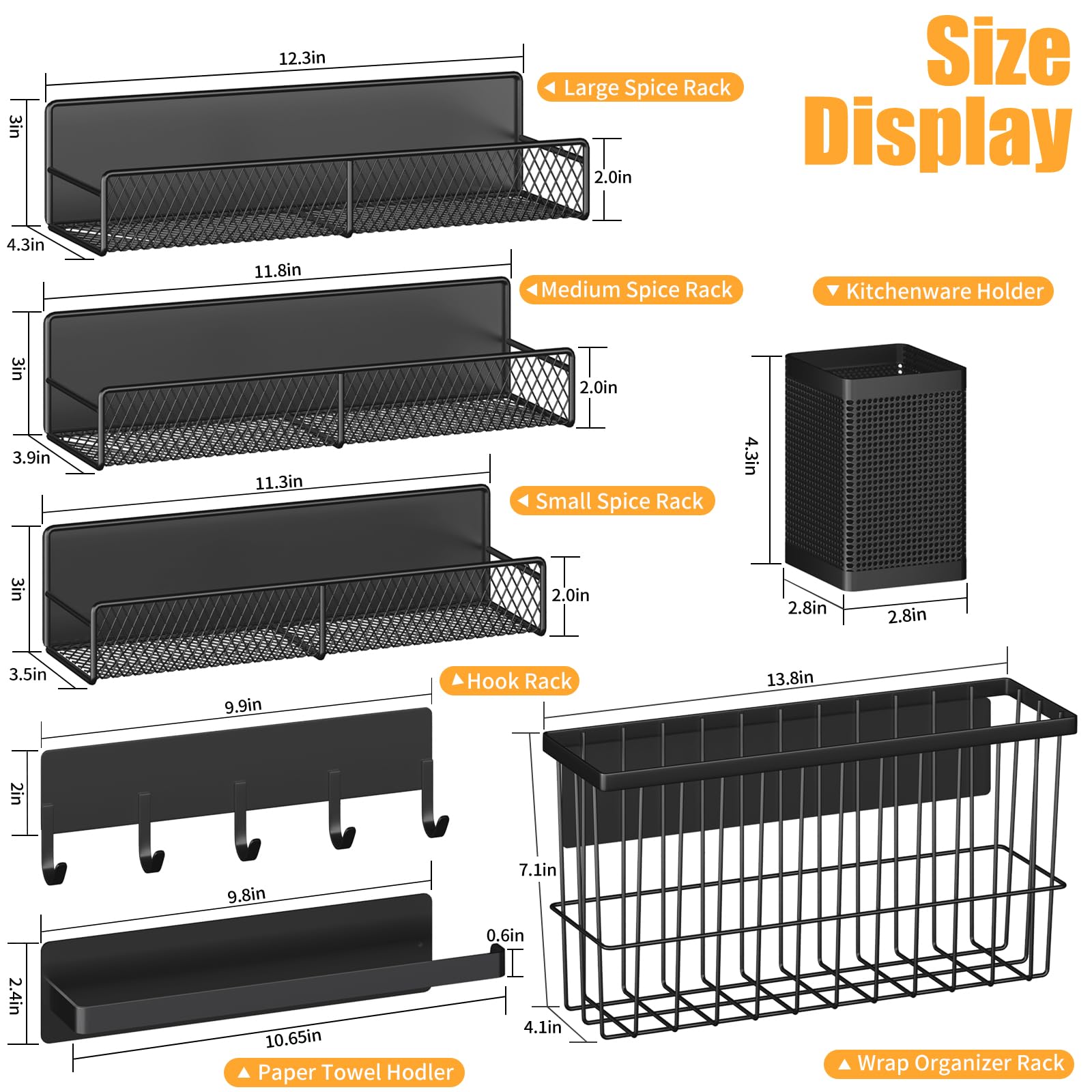DTUQYX spice rack with paper towel holder in kitchen, easy access to towels