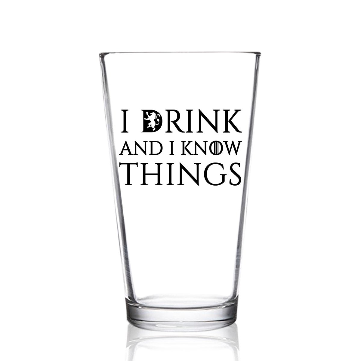 DU VINO GOT-inspired quote glass with a front view for gifting