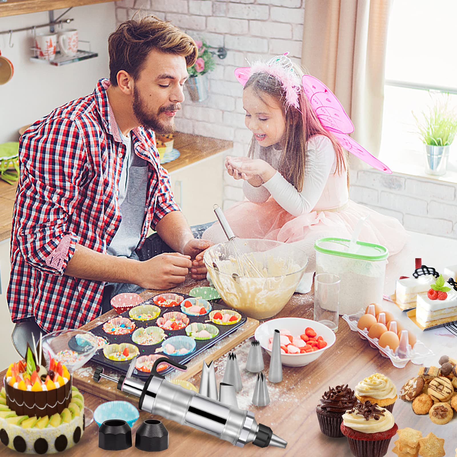 Dualshine cake icing injector set for easy decorating with buttercream.