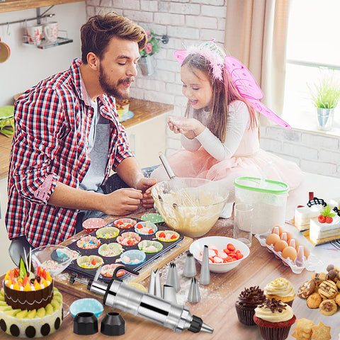 Dualshine cake icing injector set for easy decorating with buttercream.
