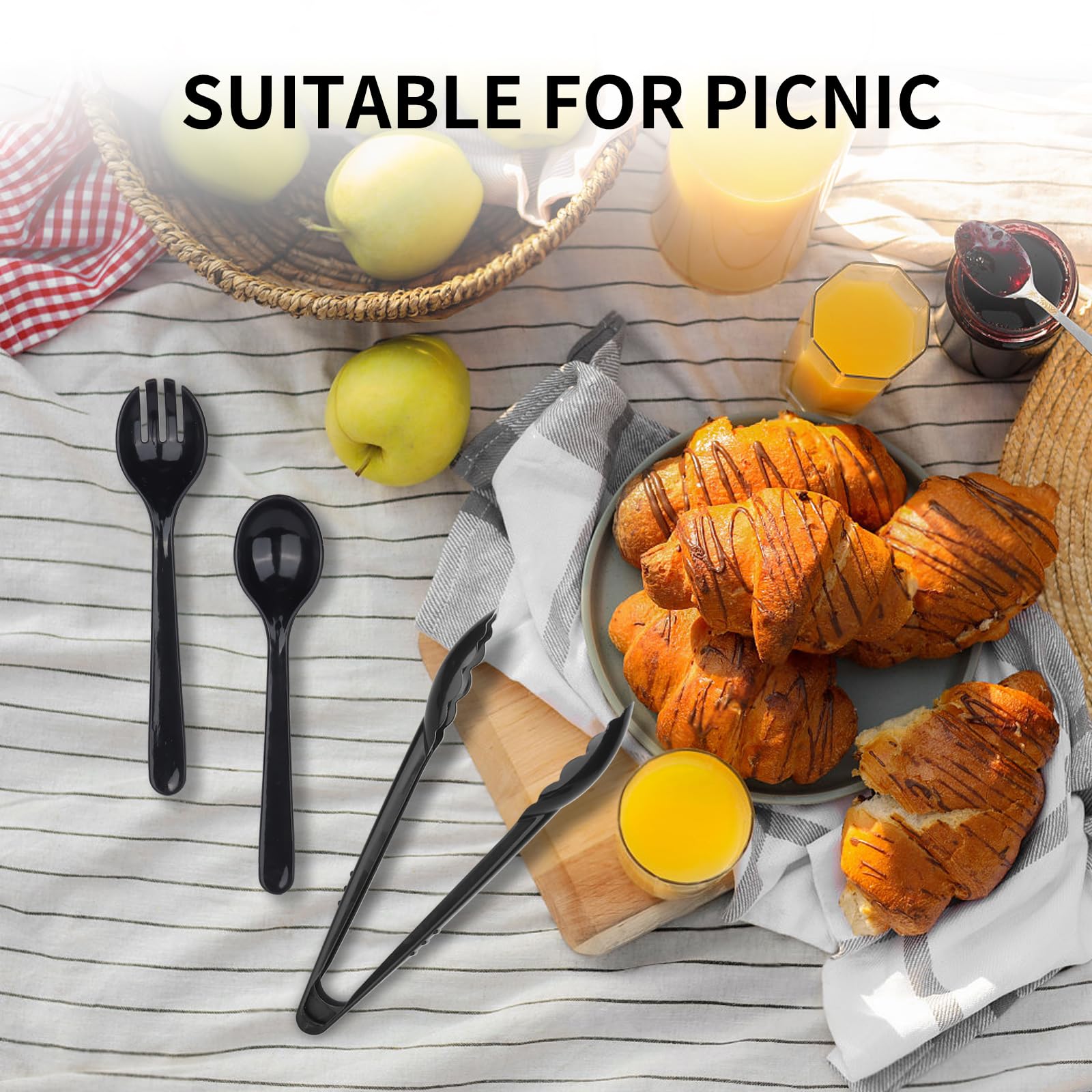 Dualshine party table setting with disposables ready for cleanup.