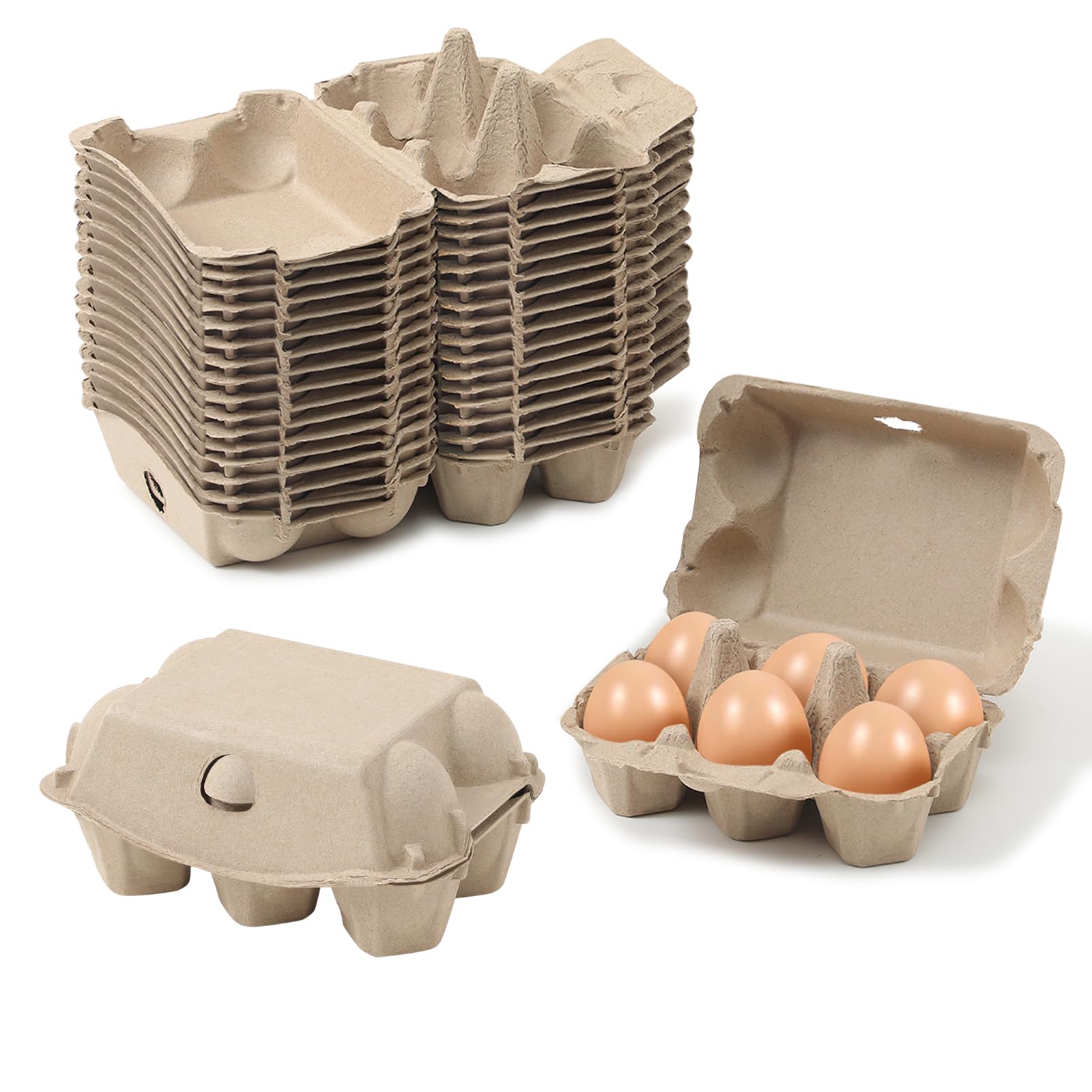 Dubtnion 15-pack egg cartons bulk with six-egg capacity for bulk storage