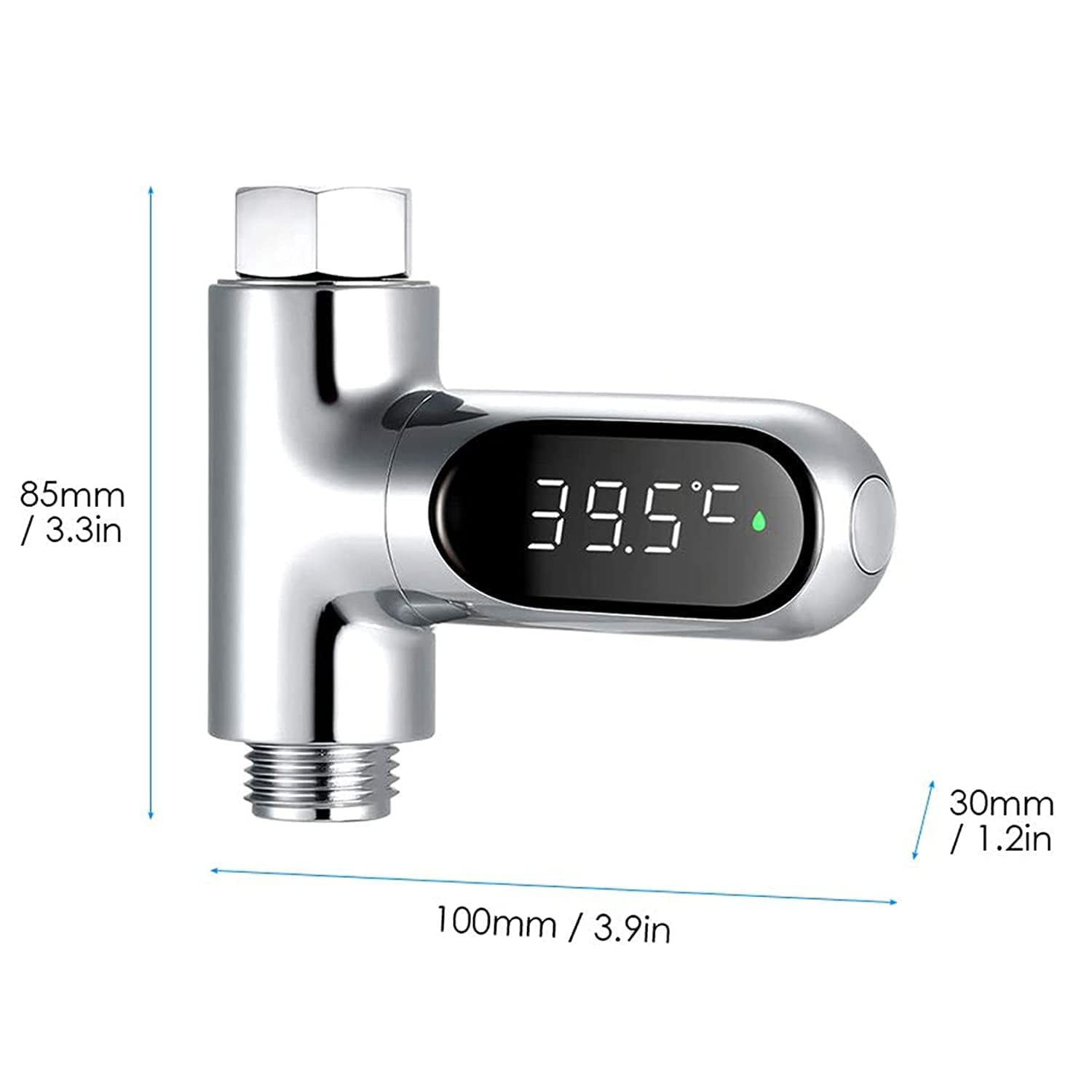 DUFFOBAN Shower Thermometer LED display shows temperature at a glance for fast adjustments.