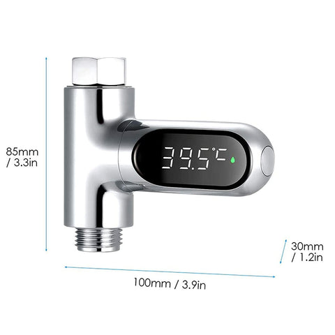 DUFFOBAN Shower Thermometer LED display shows temperature at a glance for fast adjustments.