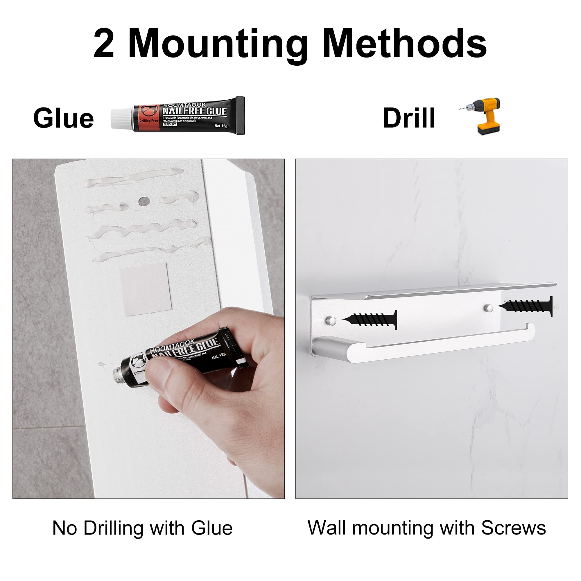 DUFU paper towel holder shelf with towels and sponge, kitchen.