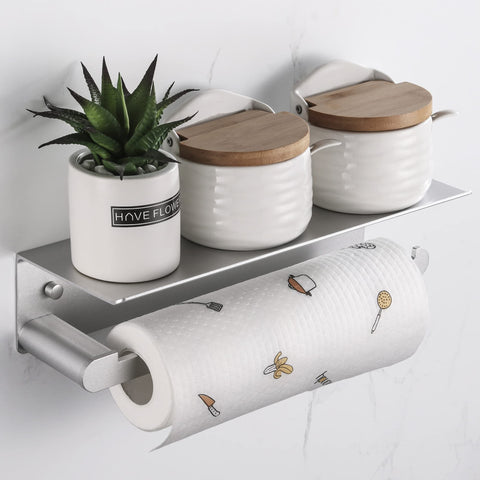 DUFU wall-mounted adhesive towel holder on bathroom tile, rust-resistant.