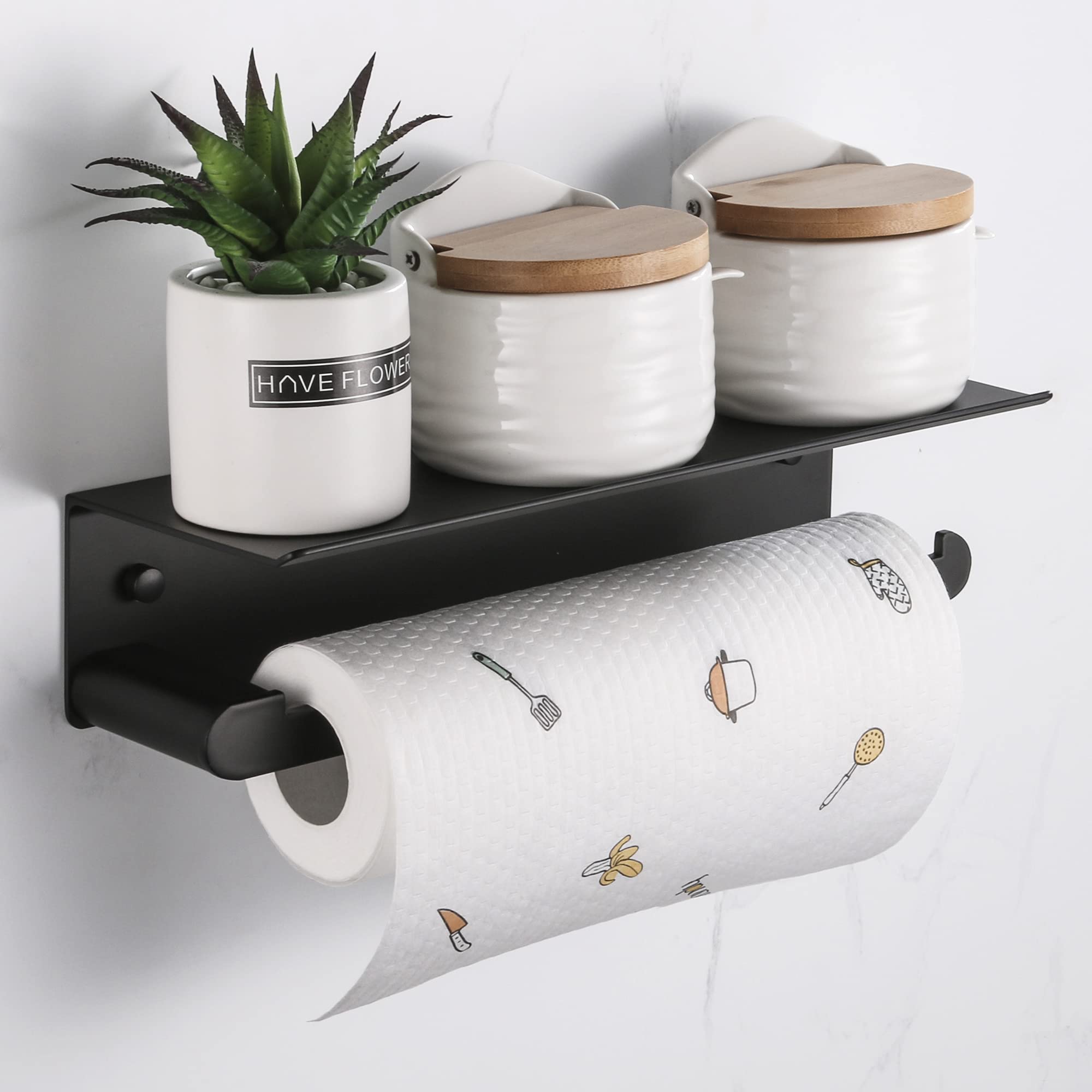 DUFU wall-mounted paper towel shelf suited for kitchen and bathroom storage.