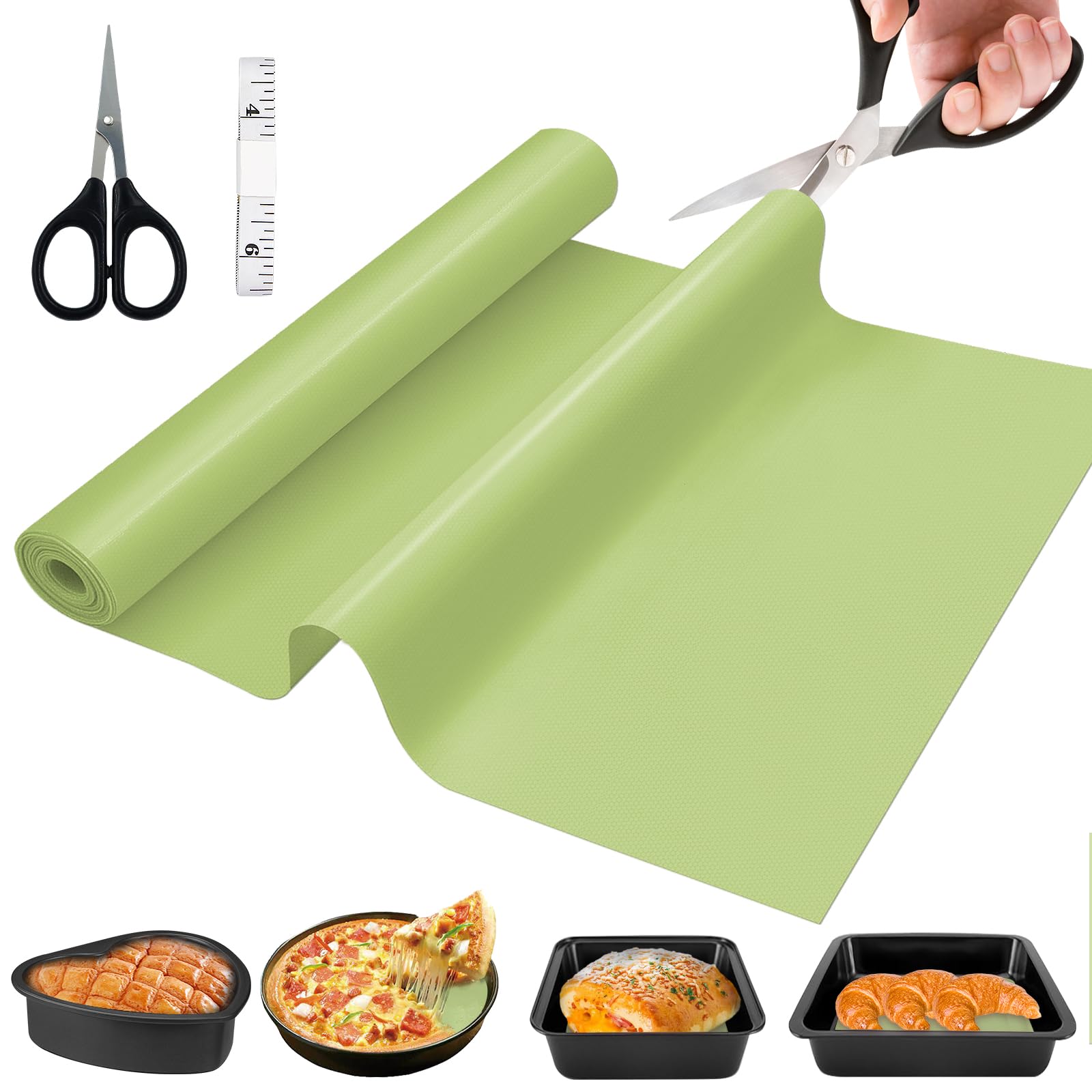 DUGYGA silicone baking mat roll cut to size for precise, reusable non-stick baking.