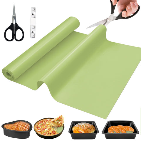DUGYGA silicone baking mat roll cut to size for precise, reusable non-stick baking.