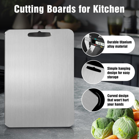 Dujoju titanium cutting board lightweight and portable for outdoor cooking.
