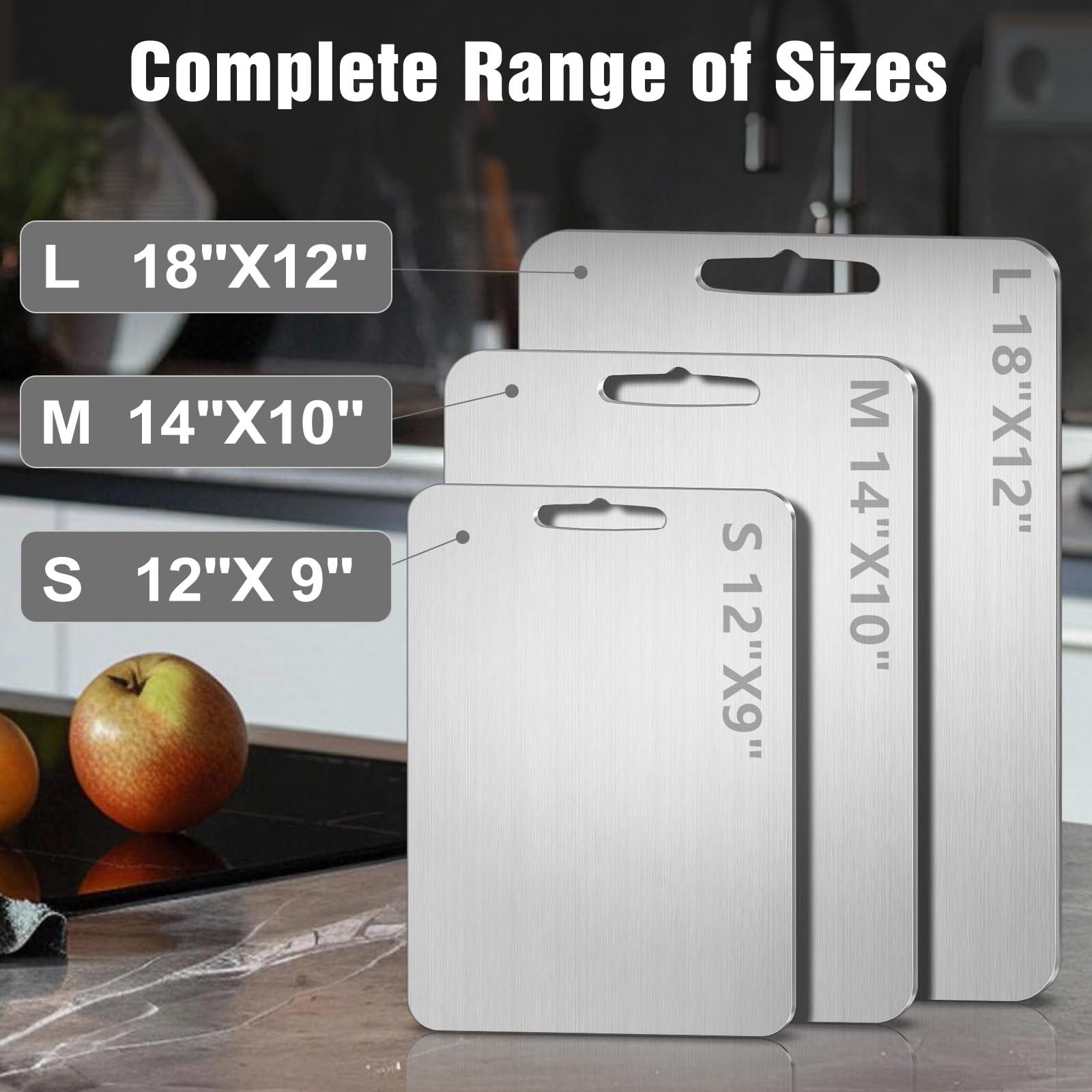Dujoju titanium cutting board available in multiple sizes for all tasks.
