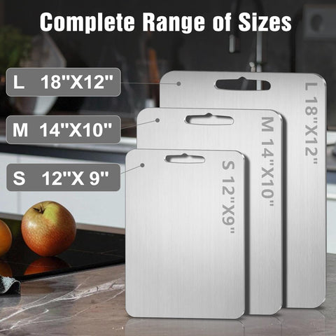 Dujoju titanium cutting board available in multiple sizes for all tasks.