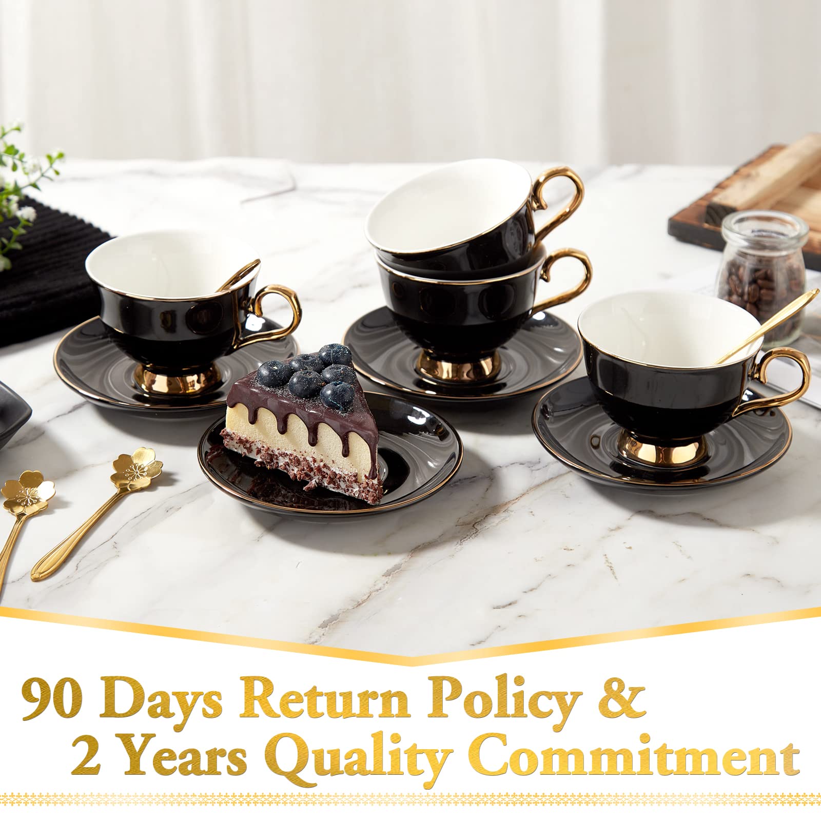 DUJUST black tea set complements any decor and occasions.