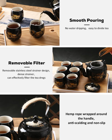 DUJUST tea tray keeps serving tidy and elegant.