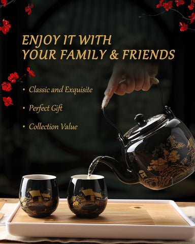 DUJUST Japanese tea set teacups for intimate tea moments.