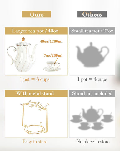 DUJUST teapot with 47oz capacity and golden trim for refined tea moments.