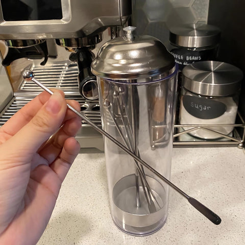 Dukars countertop straw organizer fits neatly in small spaces.