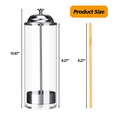 Retro Dukars straw dispenser with chrome lid adds vintage charm to any bar.