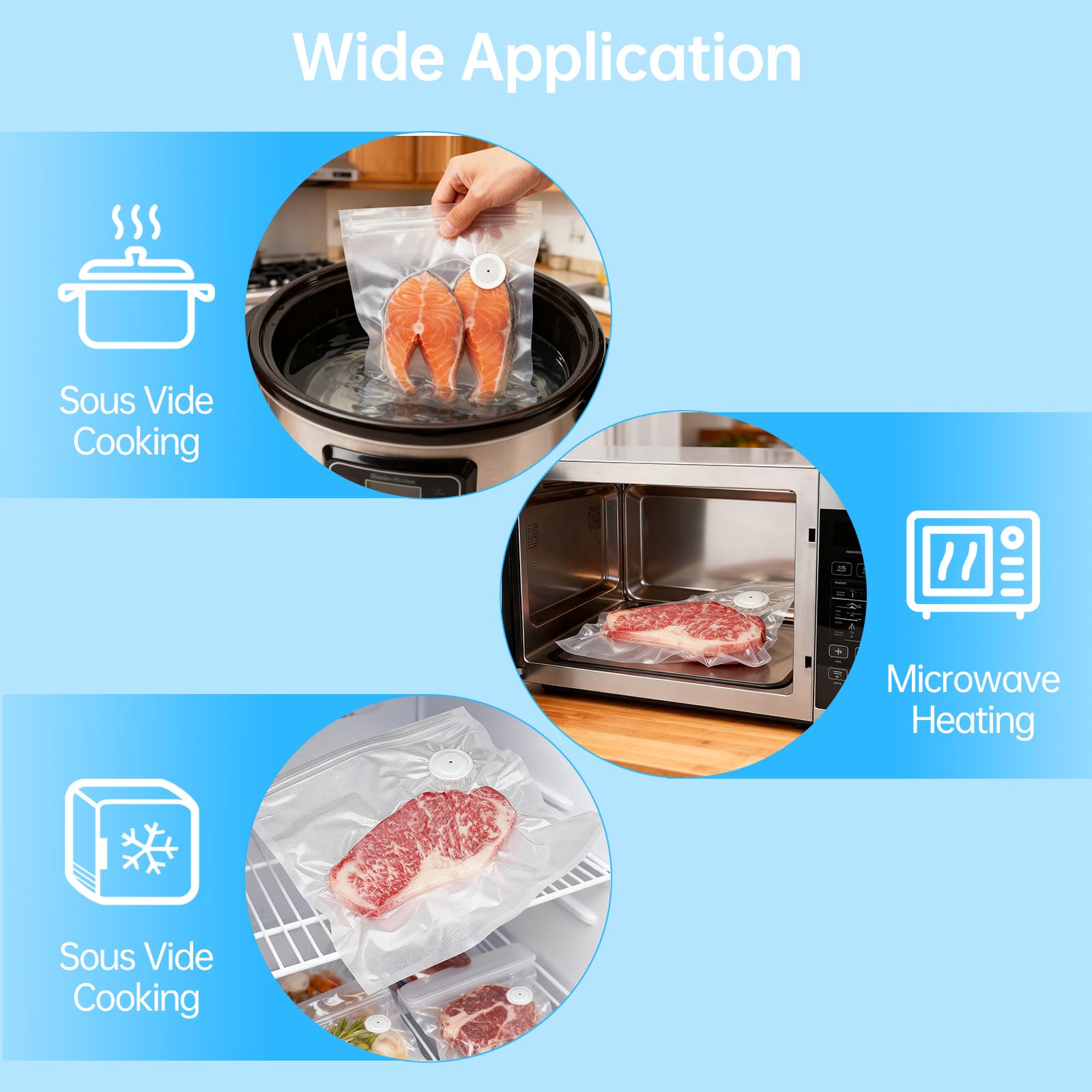 Dukrouk Chef Preserve bags varied sizes ready for different foods.