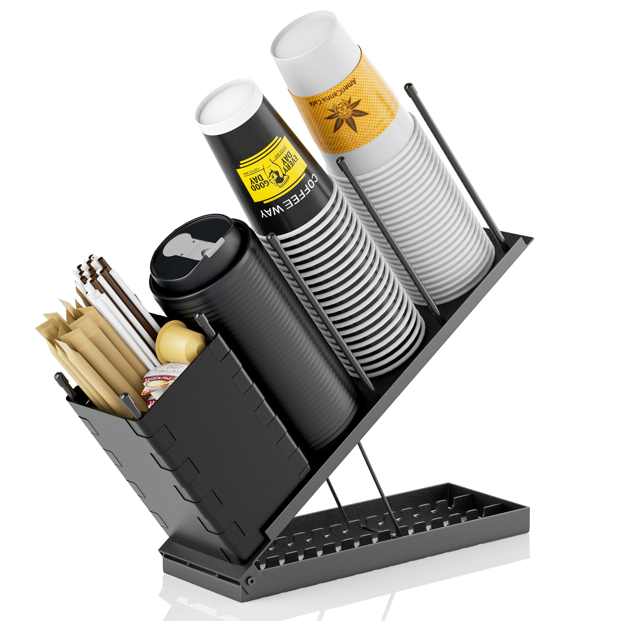 Dunatou office breakroom black finish blends with decor