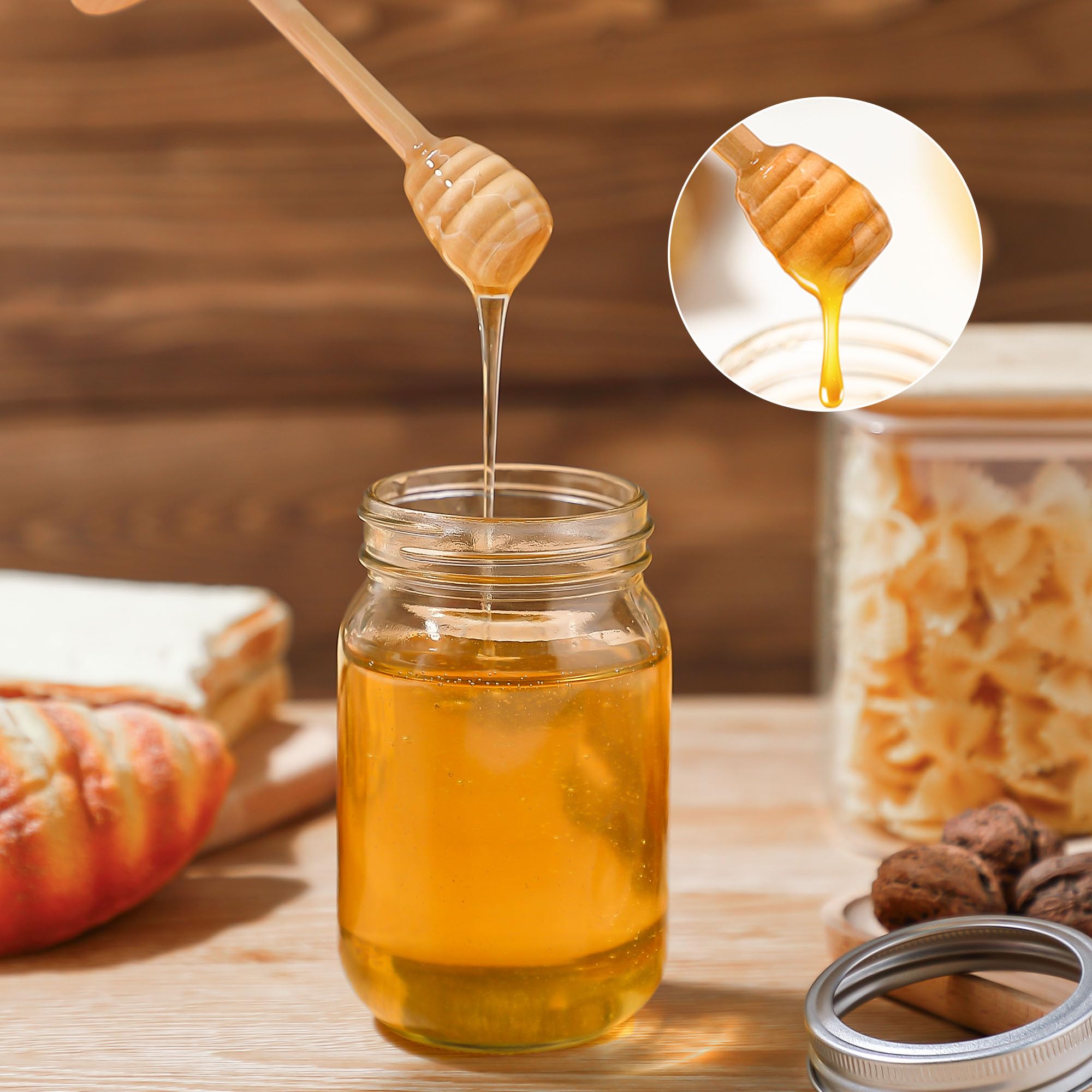 Dunkive honey dipper lid set ideal for desserts and drizzling.