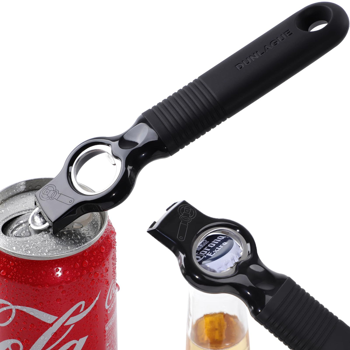 DUNLAGUE 2-pack magnetic bottle and can opener with silicone grip for easy operation