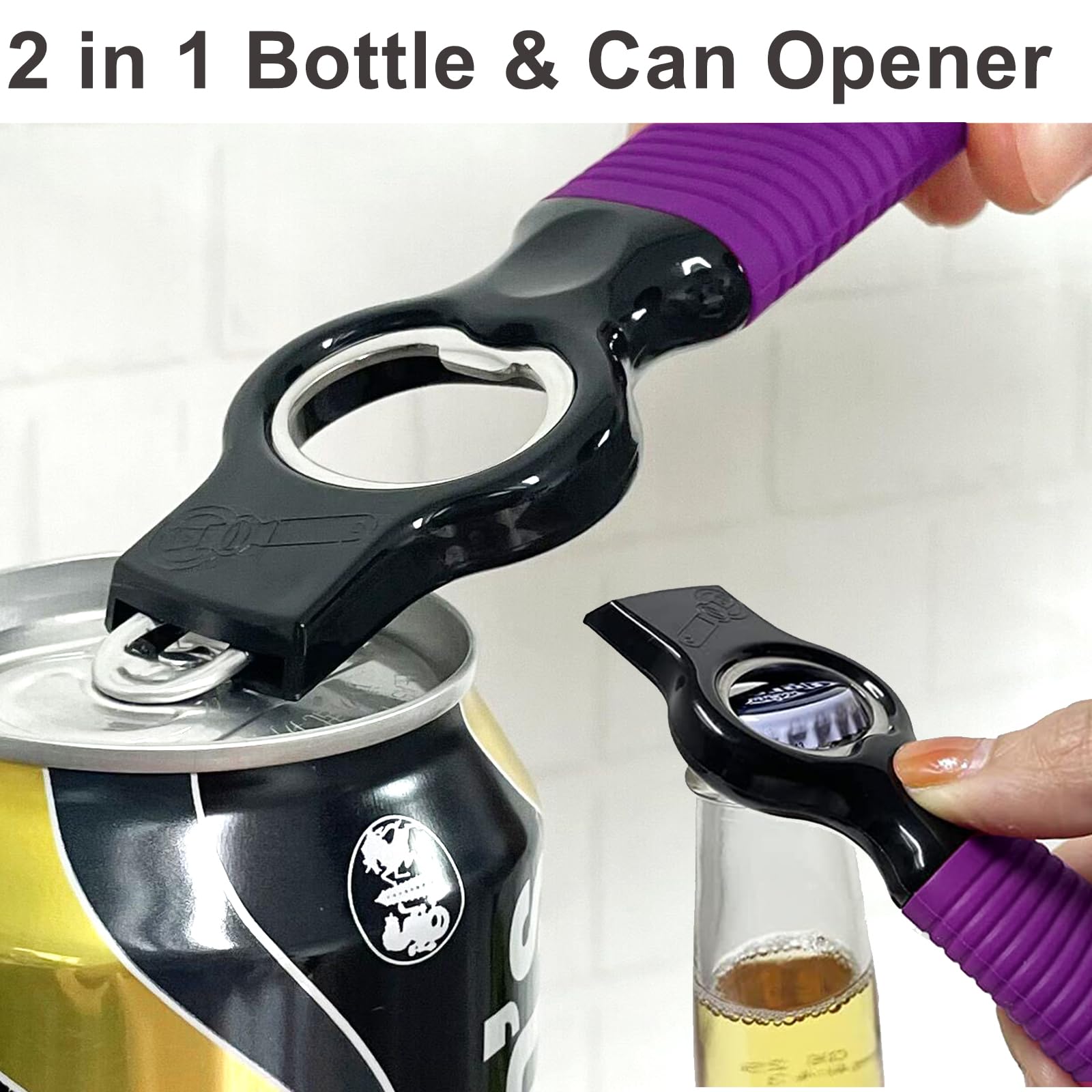 DUNLAGUE silicone-handle bottle opener with soft grip for comfortable use