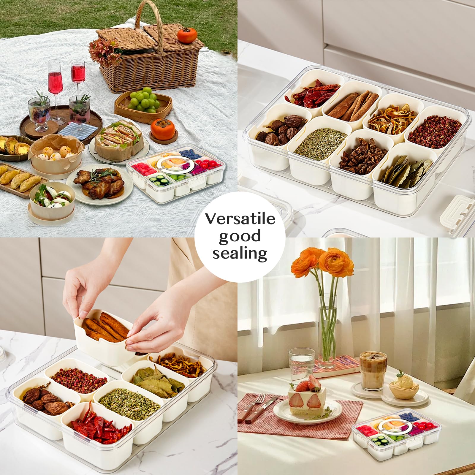 Dunruz Snackle Box foldable handle makes carrying snacks effortless