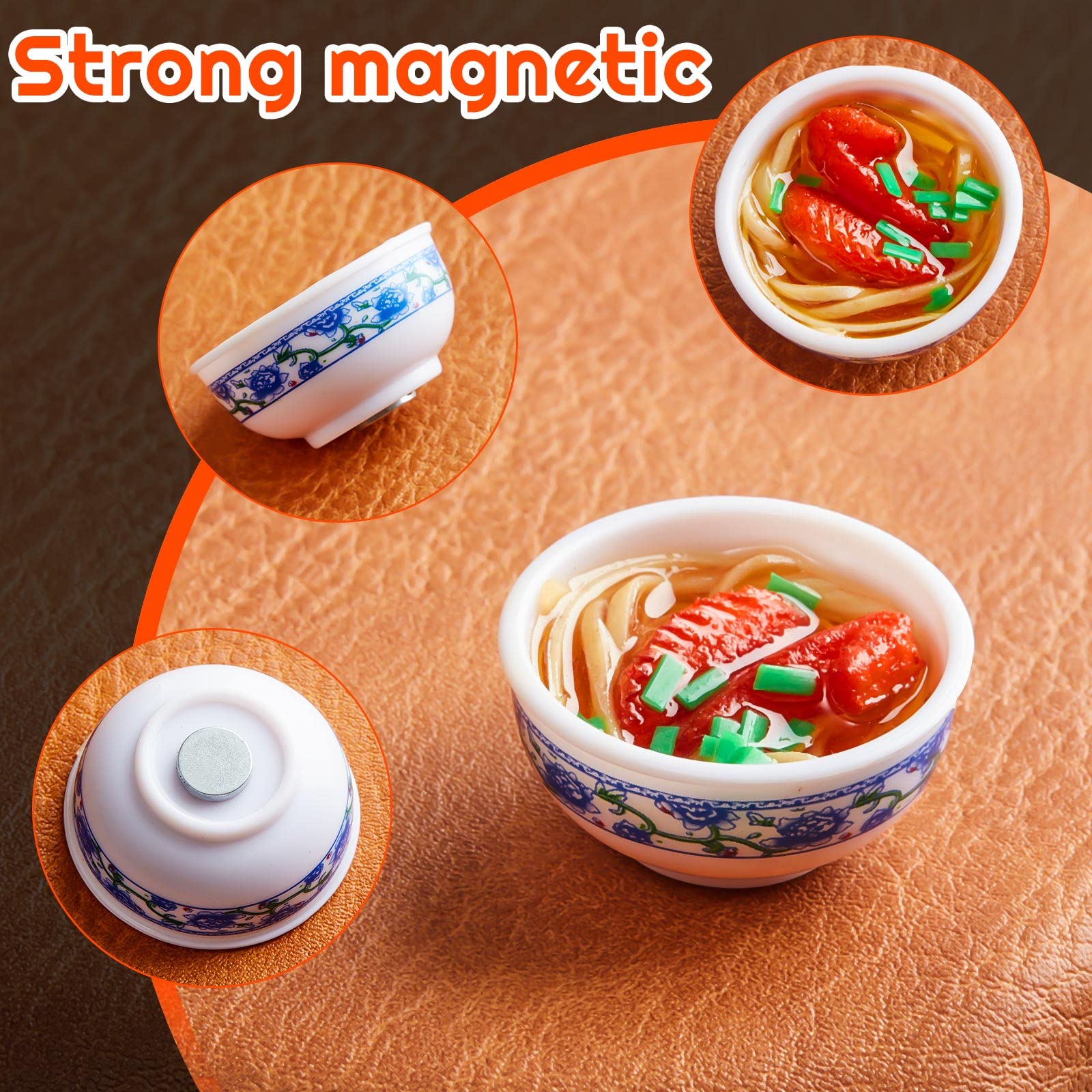 Dunzy 3D PVC noodle art magnets provide durable kitchen decor