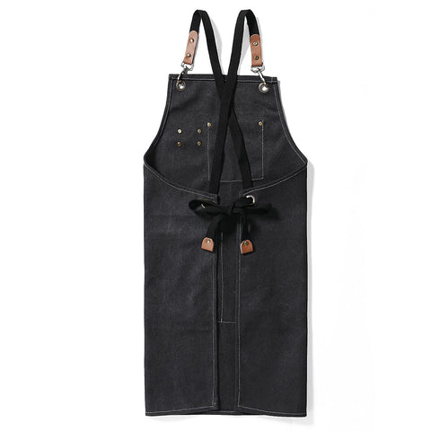 Duogoo apron showing large front pockets for phones and tools.