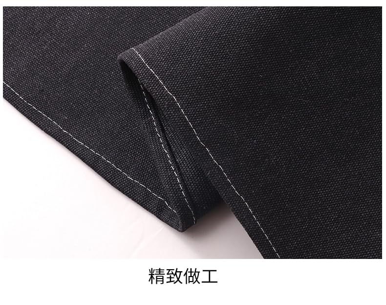 Duogoo black unisex chef apron provides full-coverage protection.