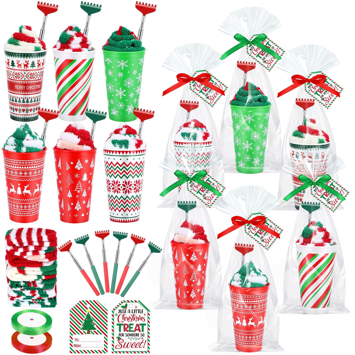 Duraaamo Christmas mug set shows 16oz tumbler with lid for festive coffee moments.