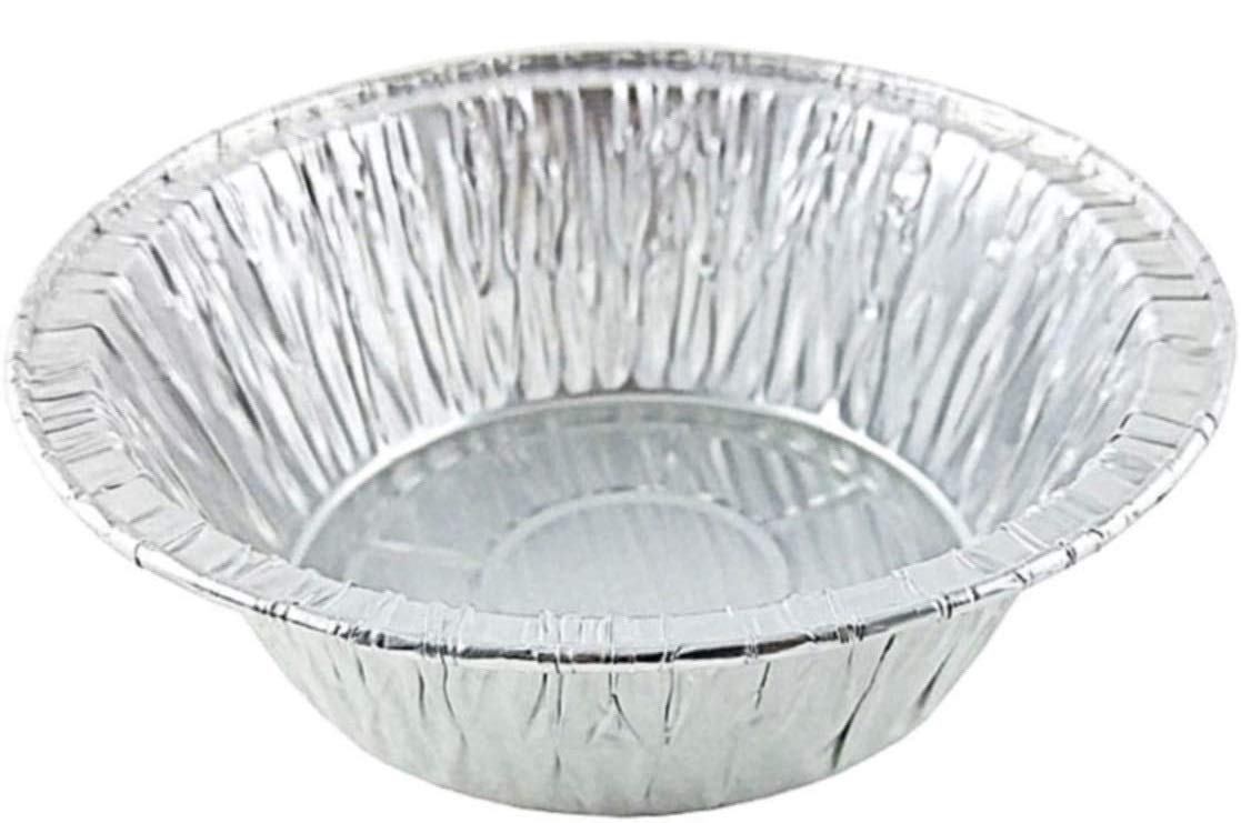 Durable Packaging pot pie pan top-out view, ideal for sturdy, single-serve pies.