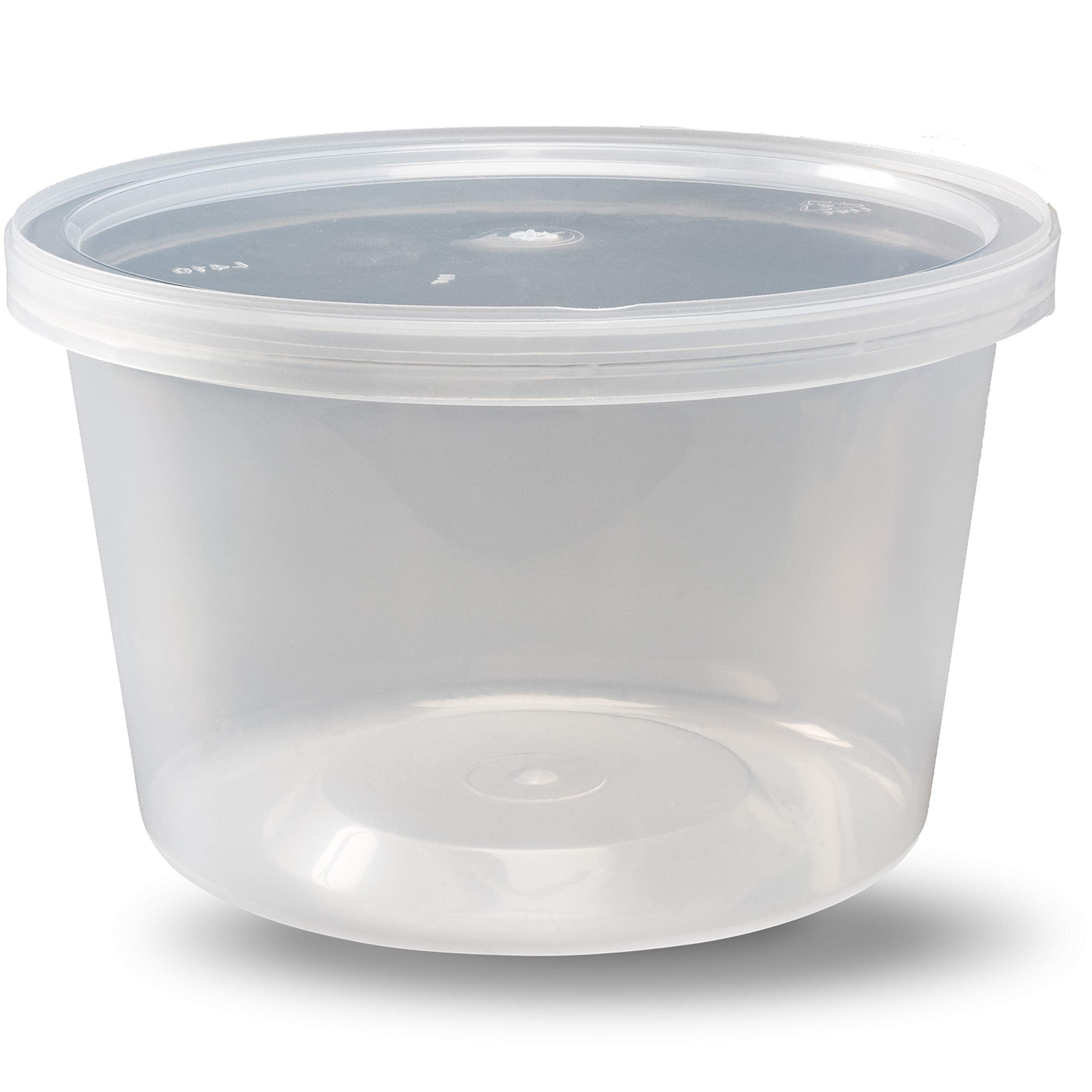 DuraHome BPA-free clear 16 oz containers for durable, reusable storage.