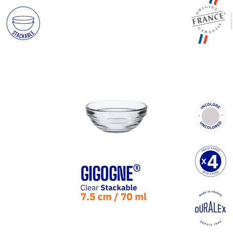Duralex LYS bowl for desserts and snacks with a classic clear look