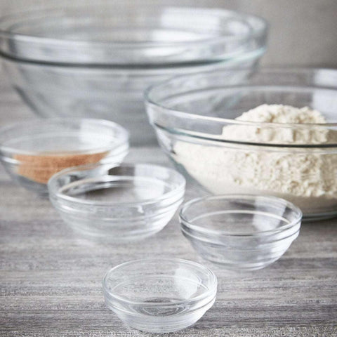 Duralex LYS stackable hygienic glass bowl saves space and stays clean